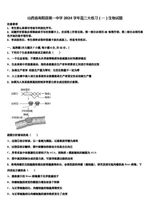 山西省寿阳县第一中学2024学年高三大练习(一)生物试题含解析