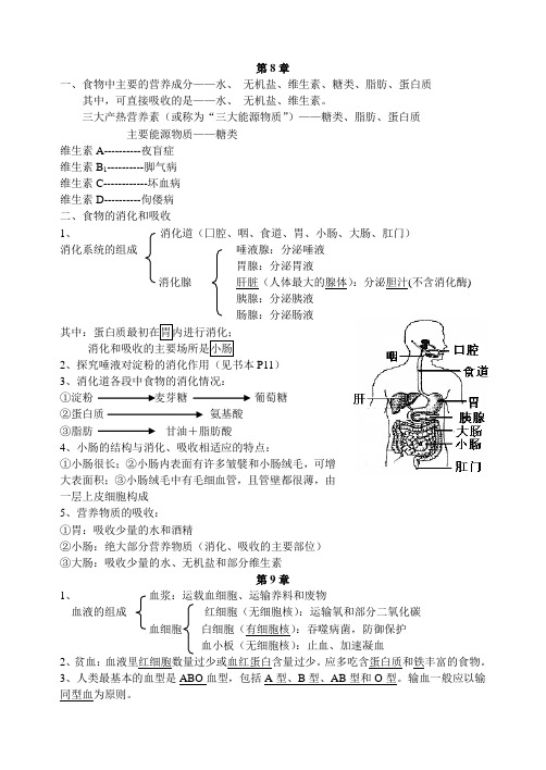 北师大版生物期末复习资料