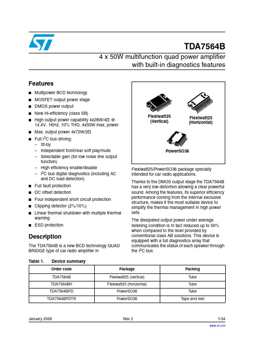 TDA7564BH中文资料