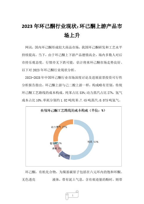 2023年环己酮行业现状：环己酮上游产品市场上升