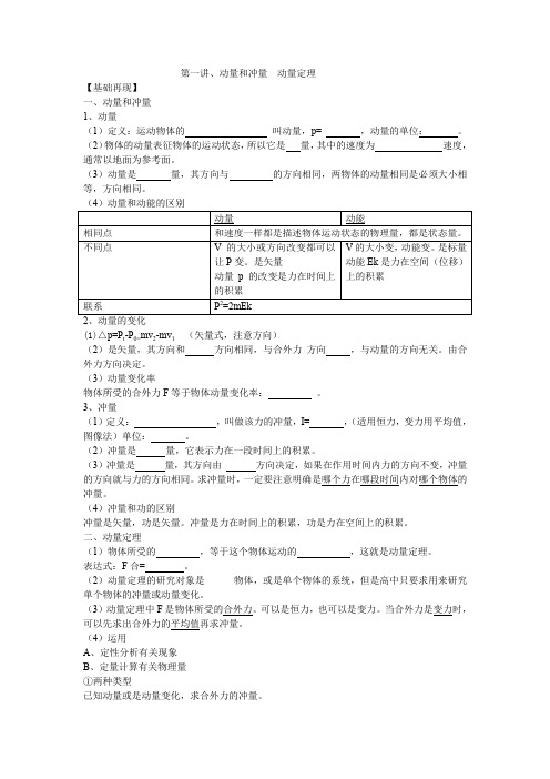 动量和冲量、动量定理