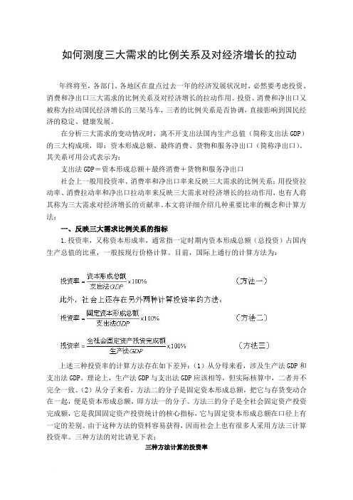 如何测度三大需求的比例关系及对经济增长的拉动范文