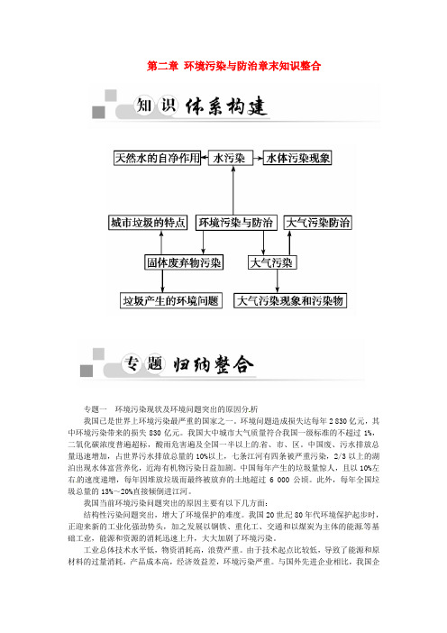 高中地理第二章环境污染与防治章末知识整合新人教版选修6