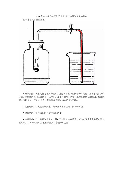 2019年中考化学实验过程复习-空气中氧气含量的测定