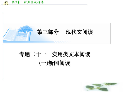 高考语文基础知识总复习精讲课件 专题二十一(二)新闻阅读专题二十一(二)新闻阅读(20张PPT)