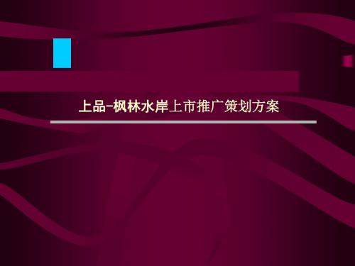 上品-枫林水岸推广策划方案