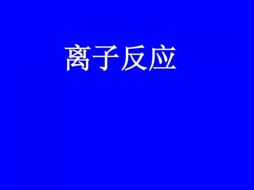 2012届高三化学第一轮复习__离子反应