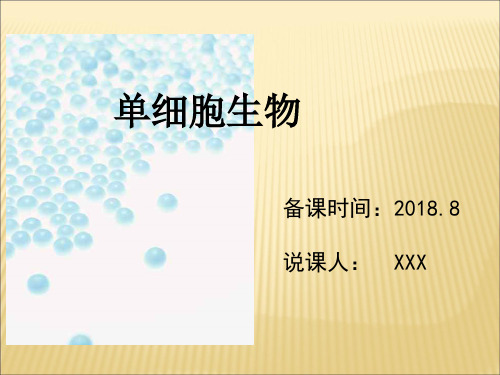 人教版七年级上册生物2.2.4单细胞生物说课课件(共15张PPT)