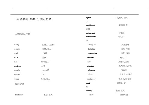 高考英语单词3500分类记忆