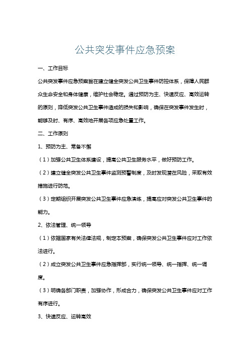 公共突发事件应急预案