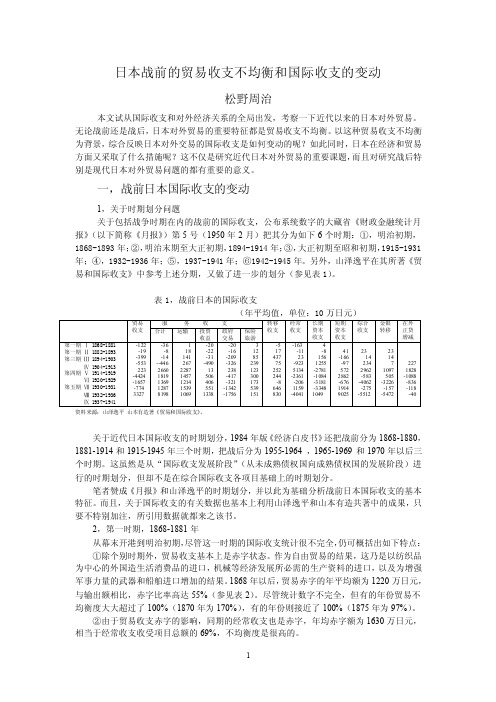 【精品】日本战前的贸易收支不均衡和国际收支的变动