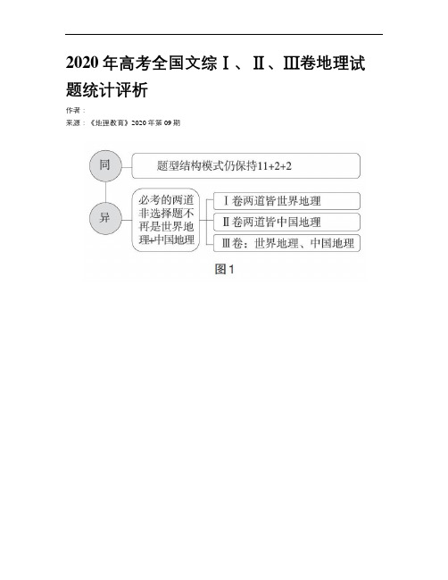 2020年高考全国文综Ⅰ、Ⅱ、Ⅲ卷地理试题统计评析