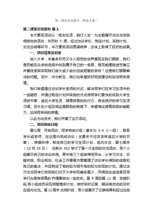 第二课堂总结报告（精选3篇）