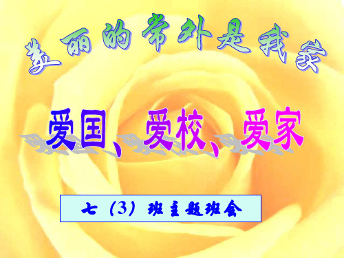 《爱国爱校爱家》主题班会PPT课件