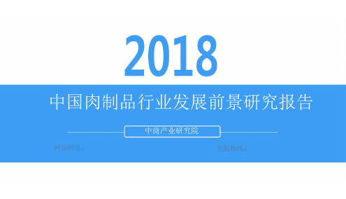 2018年中国肉制品行业发展前景研究报告