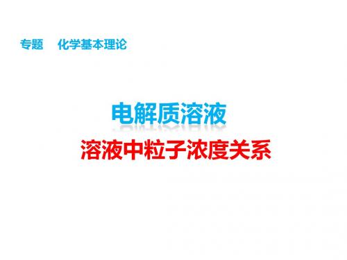 高三化学二轮复习溶液中的粒子浓度关系大小比较守恒关系