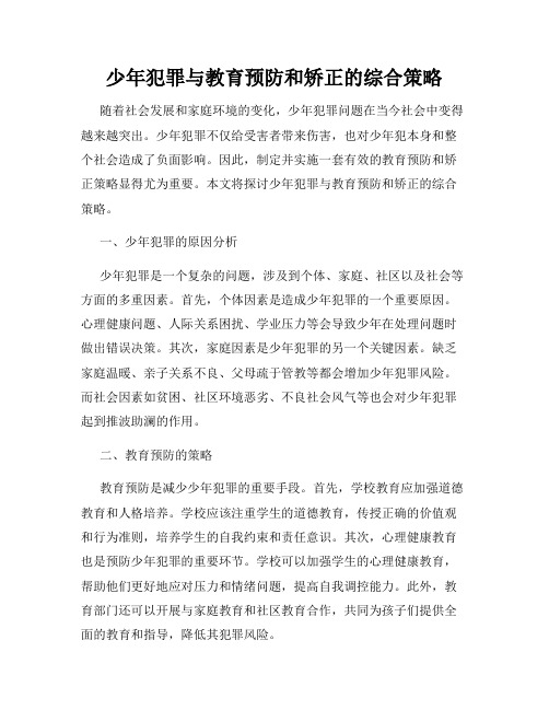 少年犯罪与教育预防和矫正的综合策略