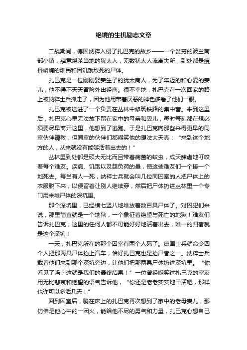 绝境的生机励志文章