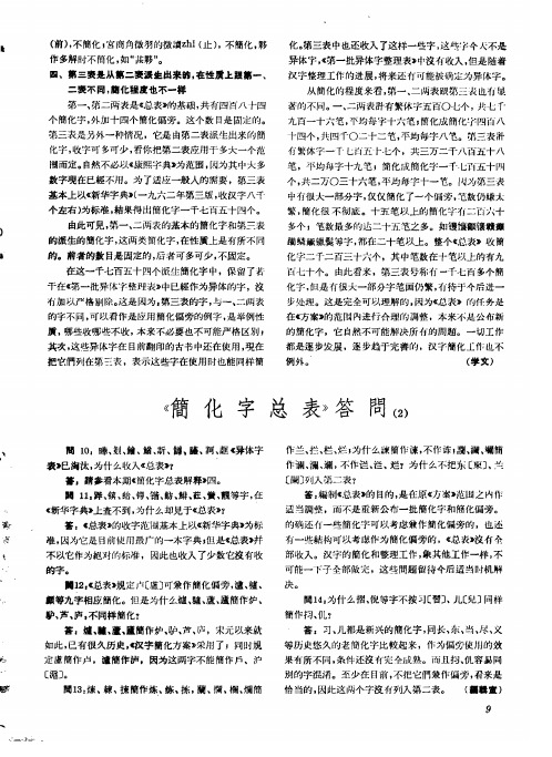 《简化字总表》答问(2)