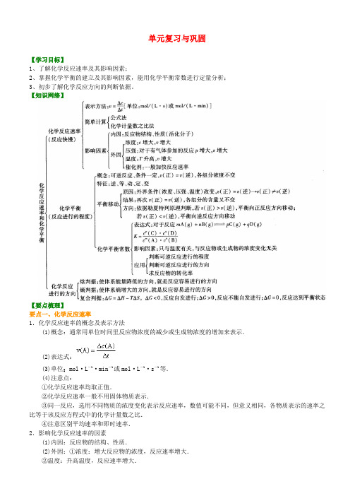 高中化学 单元复习与巩固(基础)知识讲解学案 新人教版选修4