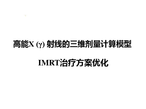 三维剂量计算模型和治疗方案优化