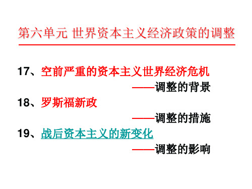 高中历史必修2《世界资本主义经济政策的调整第19课 战后资本主义的新变化》1692人教PPT课件