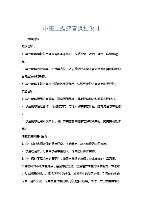 小班主题感官课程设计