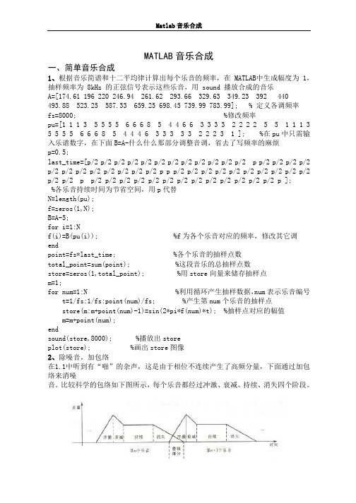 音乐合成_matlab