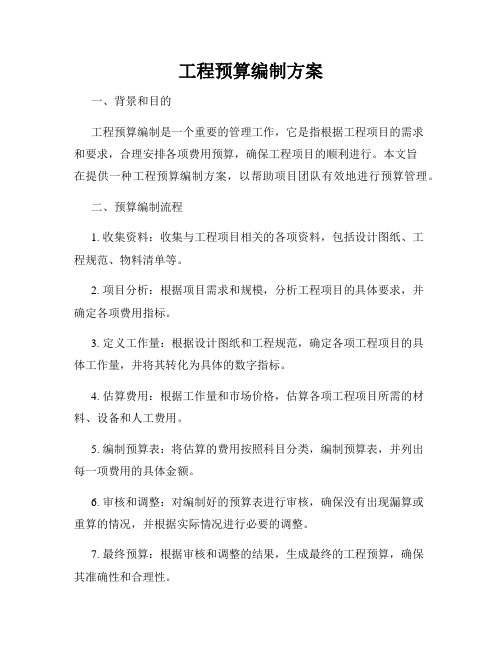 工程预算编制方案