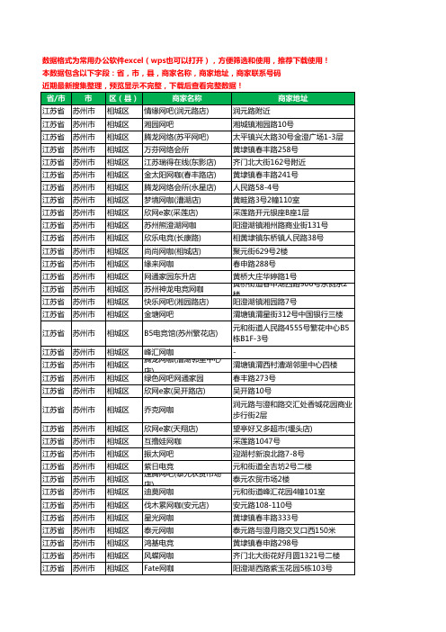 2020新版江苏省苏州市相城区网吧工商企业公司商家名录名单黄页联系电话号码地址大全95家