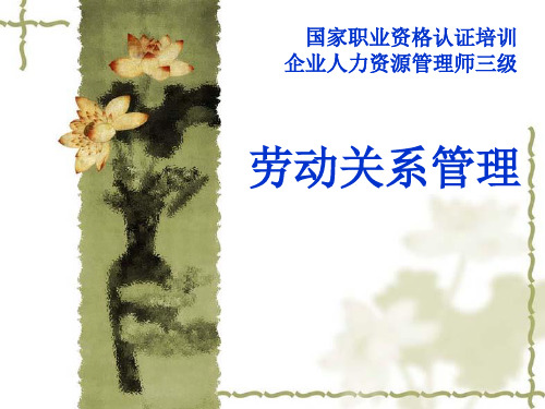 人事管理-人力资源管理师三级劳动关系管理 精品