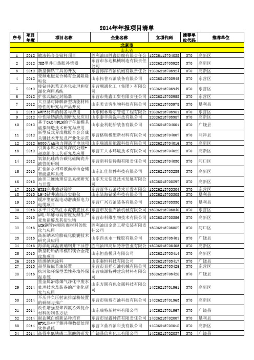 2014报项目清单13951个