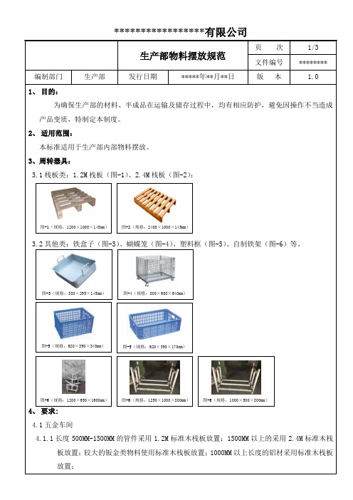 物料摆放规范