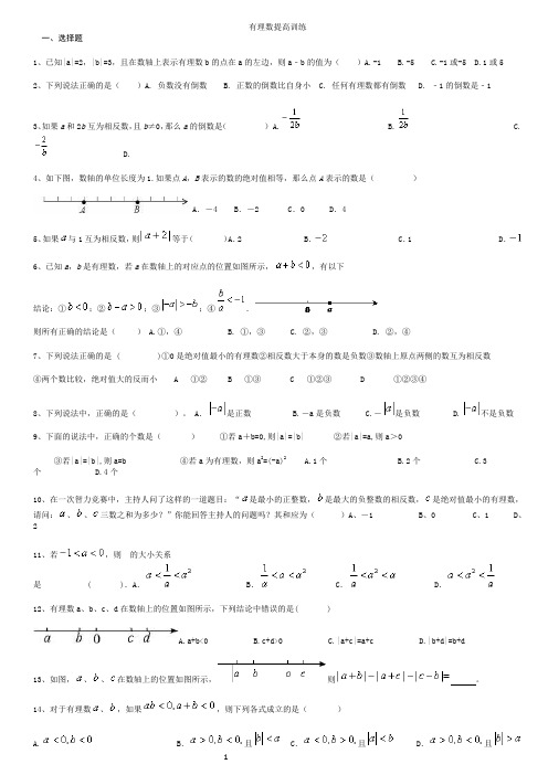 (完整)初一有理数提高练习题及答案