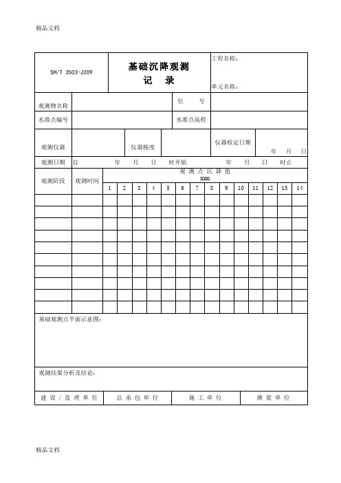 (整理)3503-J209基础沉降观测记录.