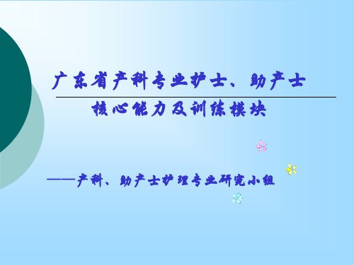 2007年3月29日产科、助产士专业护士规范化培训方案2