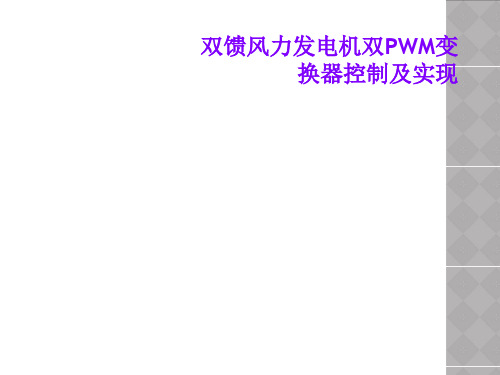 双馈风力发电机双PWM变换器控制及实现