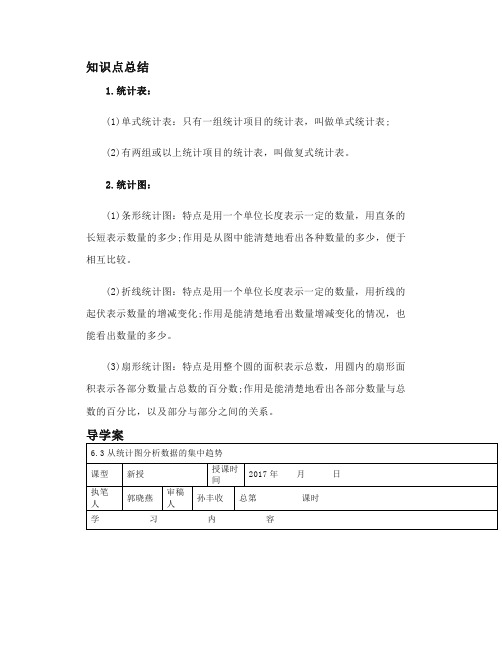 北师大版八上数学6.3从统计图分析数据的集中趋势知识点精讲