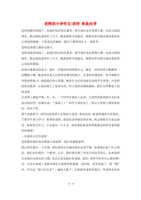 老师的小学作文-老师 你是向导