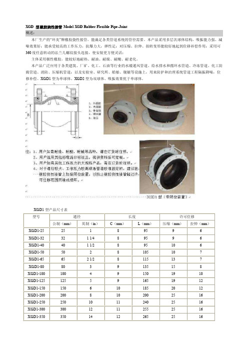 XGD型橡胶挠性接管