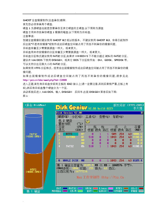 GHOST全盘镜像制作(全盘备份)教程