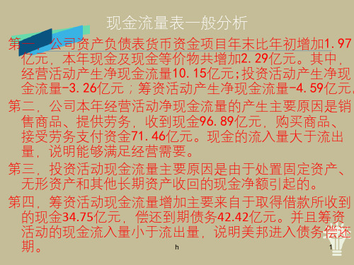 美邦服饰现金流量表分析