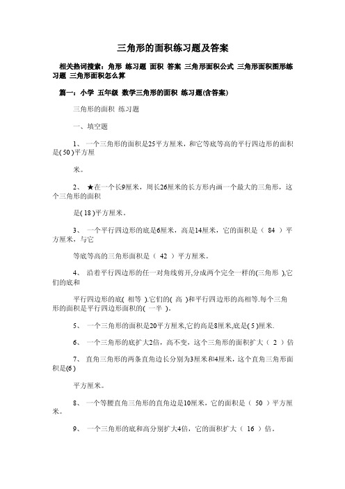 三角形的面积练习题及答案