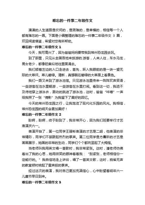 难忘的一件事二年级作文3篇