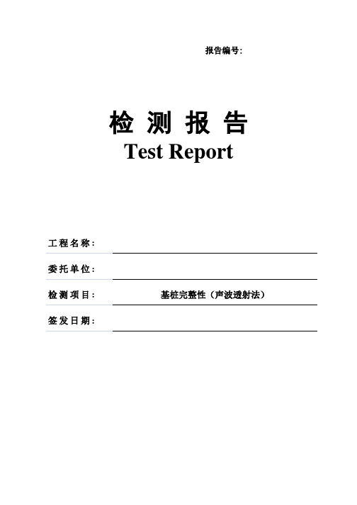 基桩声波透射法检测报告