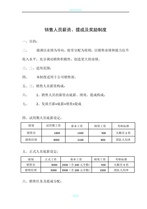 销售团队管理制度