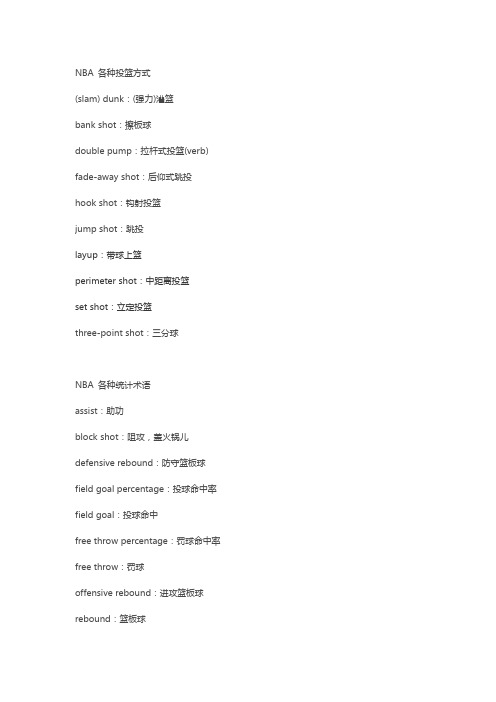 nba常用术语