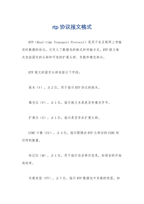 rtp协议报文格式