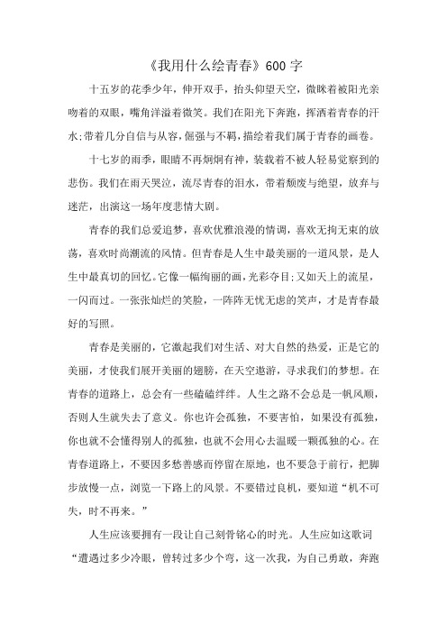 《我用什么绘青春》600字