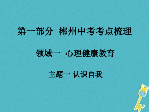 2018中考政治领域一心理健康教育主题一认识自我课件